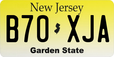 NJ license plate B70XJA