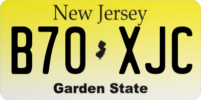 NJ license plate B70XJC