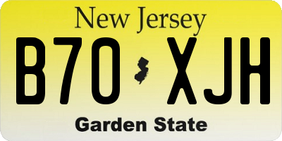 NJ license plate B70XJH