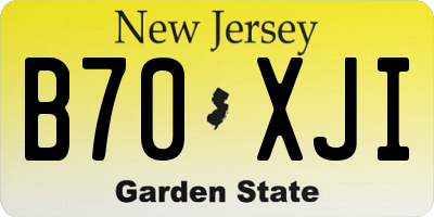 NJ license plate B70XJI