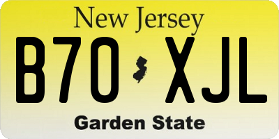 NJ license plate B70XJL