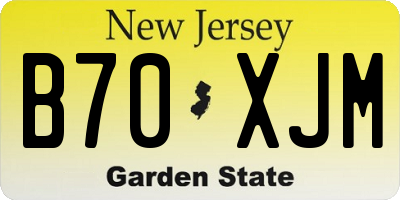 NJ license plate B70XJM