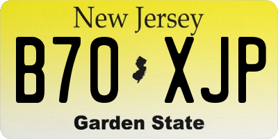 NJ license plate B70XJP