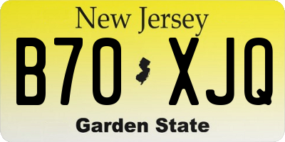 NJ license plate B70XJQ