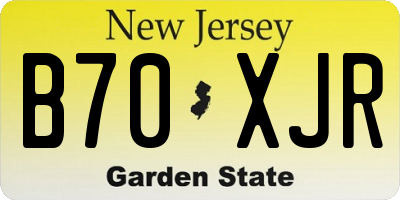 NJ license plate B70XJR