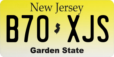 NJ license plate B70XJS