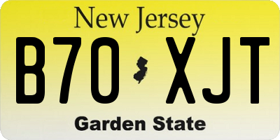 NJ license plate B70XJT
