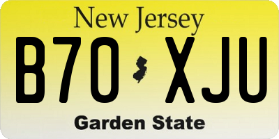 NJ license plate B70XJU