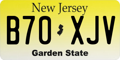NJ license plate B70XJV