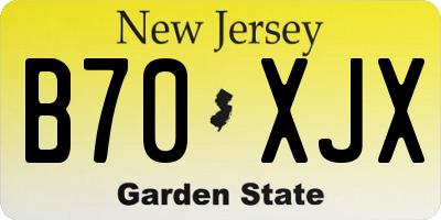 NJ license plate B70XJX