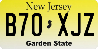 NJ license plate B70XJZ