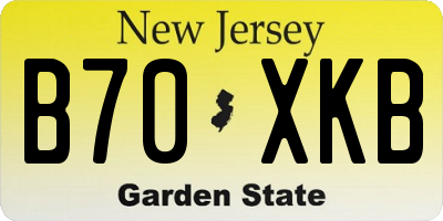 NJ license plate B70XKB