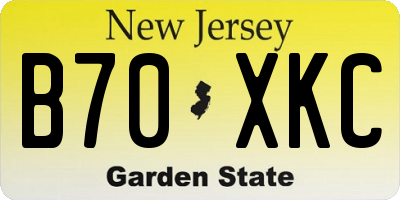 NJ license plate B70XKC