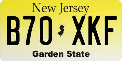 NJ license plate B70XKF