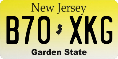 NJ license plate B70XKG