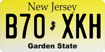 NJ license plate B70XKH