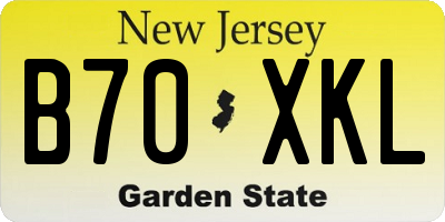 NJ license plate B70XKL