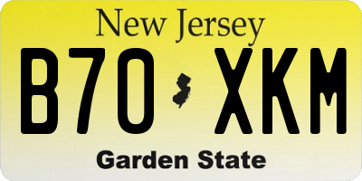 NJ license plate B70XKM