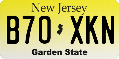 NJ license plate B70XKN