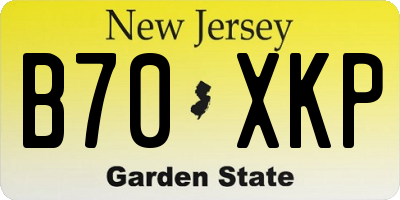NJ license plate B70XKP