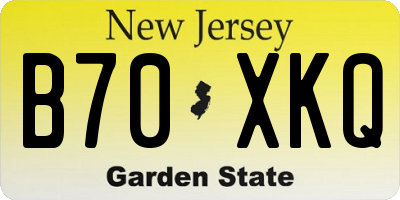 NJ license plate B70XKQ