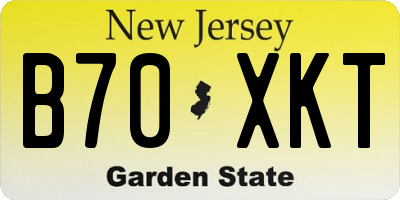 NJ license plate B70XKT