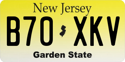 NJ license plate B70XKV