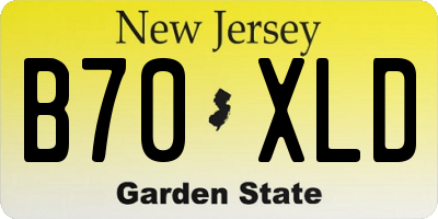NJ license plate B70XLD