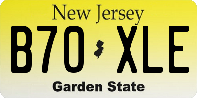 NJ license plate B70XLE