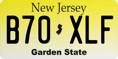 NJ license plate B70XLF