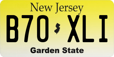NJ license plate B70XLI