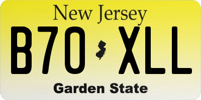 NJ license plate B70XLL