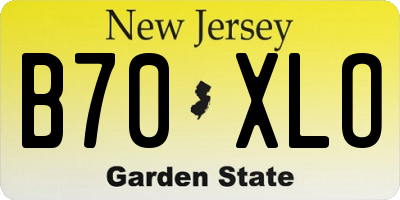 NJ license plate B70XLO