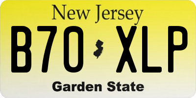 NJ license plate B70XLP