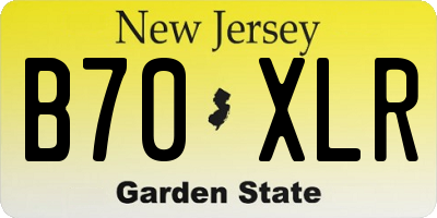 NJ license plate B70XLR