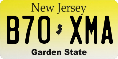 NJ license plate B70XMA