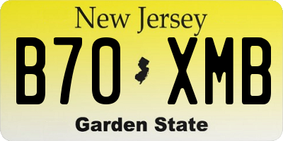 NJ license plate B70XMB
