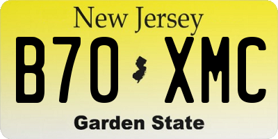NJ license plate B70XMC