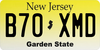 NJ license plate B70XMD