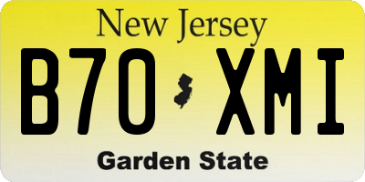 NJ license plate B70XMI