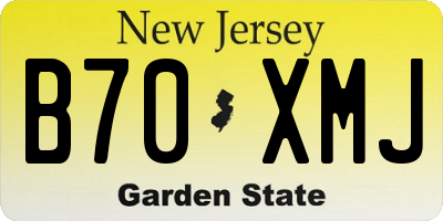 NJ license plate B70XMJ
