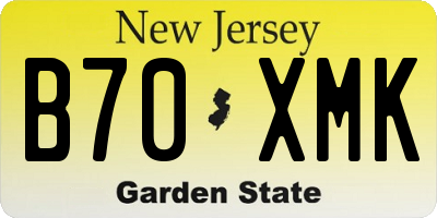 NJ license plate B70XMK