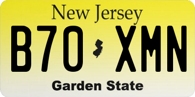 NJ license plate B70XMN