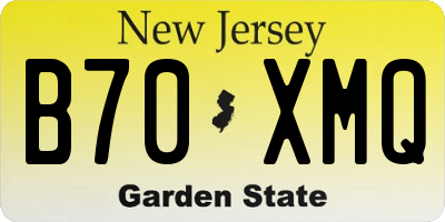 NJ license plate B70XMQ