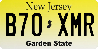 NJ license plate B70XMR