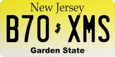 NJ license plate B70XMS