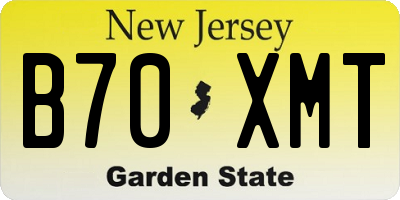 NJ license plate B70XMT