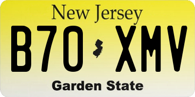 NJ license plate B70XMV