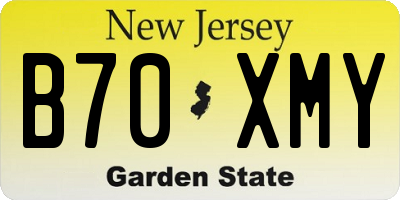 NJ license plate B70XMY