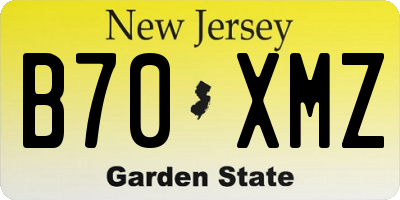 NJ license plate B70XMZ